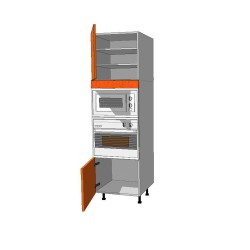 Mueble Columna altura 220. 1 Puerta Frente 5 + Microondas-Horno 60 + 1 Puerta 50