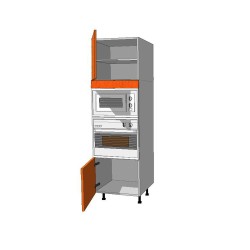 Mueble Columna altura 210. Puerta 60 + Frente 5 +Microondas-Horno 60 + Puerta 45