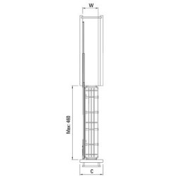 Carro despensero para mueble bajo 15 cm.