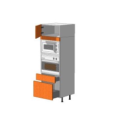 Mueble Columna altura 195. Puerta + Microondas-Horno 60+ 1 Cajón + 1 Cajón Gran Capacidad