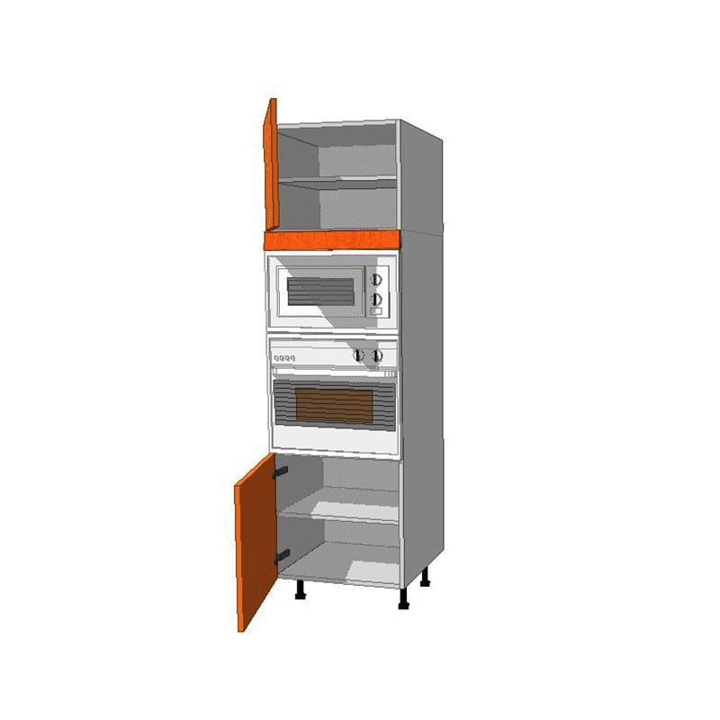 Mueble Columna altura 210. Puerta + Microondas-Horno 45 + Puerta 65