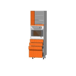 Mueble Columna altura 220. Puerta + Horno 60 +  3 Cajones + 1 Cacerolero