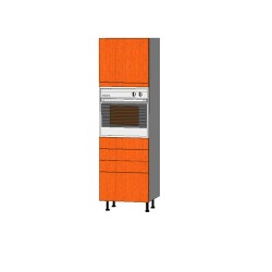 Mueble Columna altura 220. Puerta + Horno 60 +  3 Cajones + 1 Cacerolero