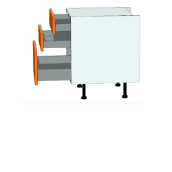 mueble de cocina, mueble bajo con 2 cajones y 1 cacerolero, muebles bajos de cocina