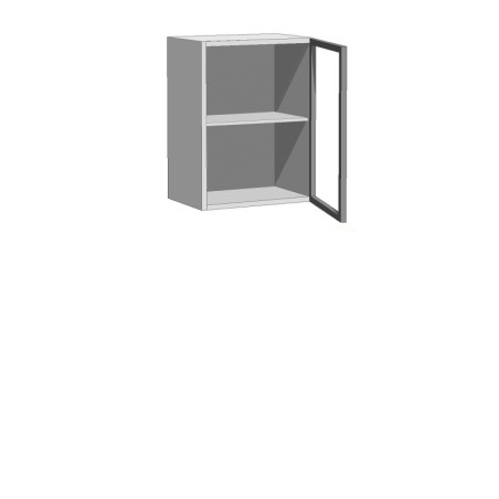 Mueble  Alto colgar Vitrina Aluminio 2x2: Altura 60. 1 puerta apertura arriba